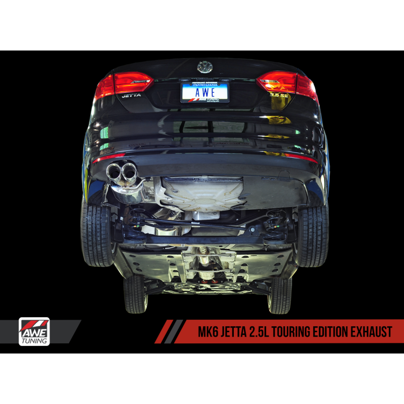 AWE Tuning Mk6 Jetta 2.5L Touring Edition Exhaust - Diamond Black Tips