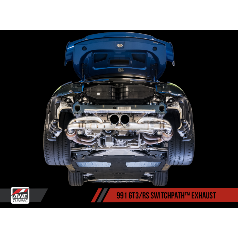 AWE Tuning Porsche 991 GT3 / RS SwitchPath Exhaust - Diamond Black Tips