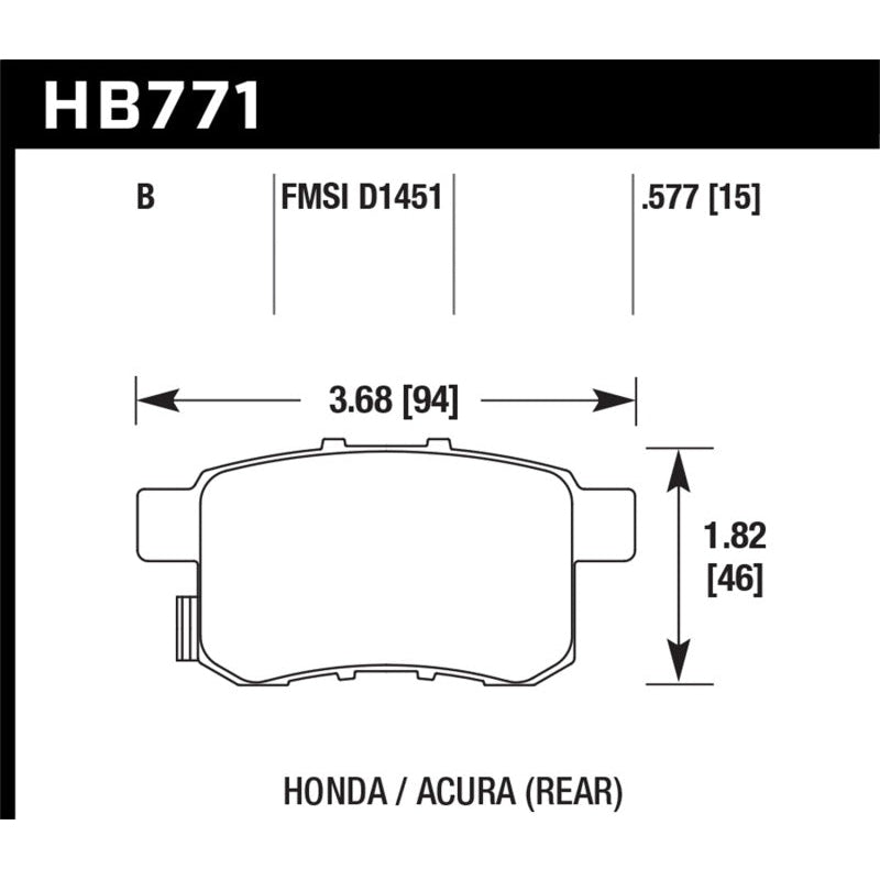 Hawk 08-16 Honda Accord High Performance Street 5.0 Rear Brake Pads - T1 Motorsports