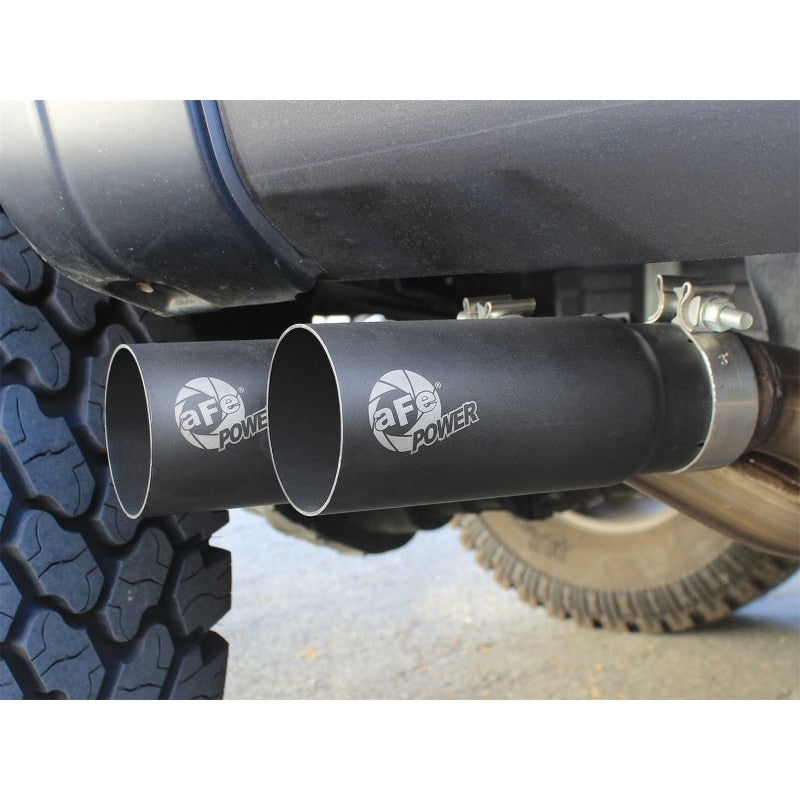 aFe Rebel Series Exht 3in SS Middle Side Exit CB w/ Black Tips 11-14 Ford F150 Ecoboost V6 3.5L (tt)