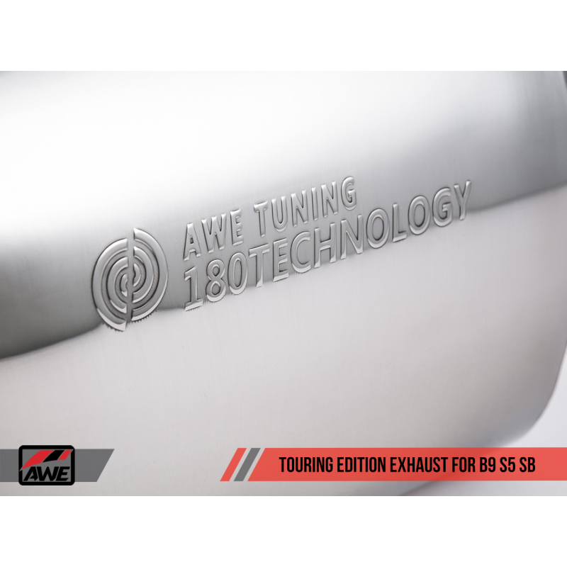 AWE Tuning Audi B9 S5 Sportback Touring Edition Exhaust - Non-Resonated (Black 102mm Tips)