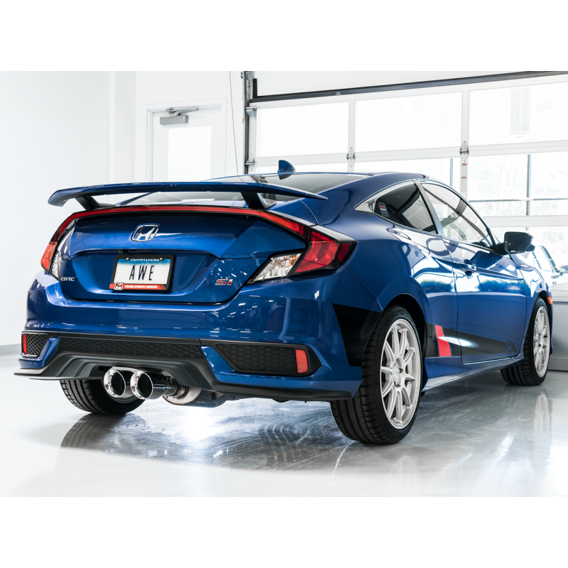 AWE Tuning 2016+ Honda Civic Si Touring Edition Exhaust w/Front Pipe & Dual Chrome Silver Tips