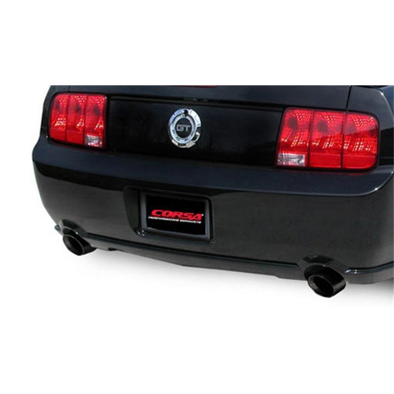 Corsa 05-10 Ford Mustang Shelby GT500 5.4L V8 Black Sport Axle-Back Exhaust