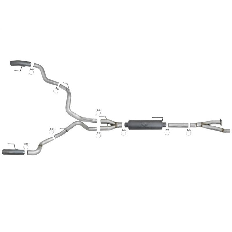 aFe MACH Force-Xp Cat-Back Exhaust w/Dual Hi-Tuck Tips Black 17-18 Ford F-150 Raptor V6-3.5L (tt)
