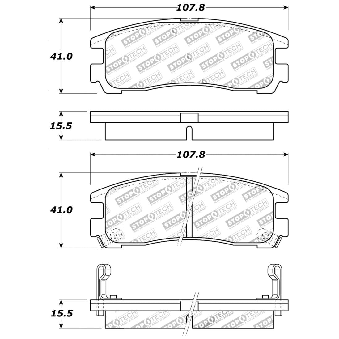 StopTech Performance 4/89-99 Mitsubishi Eclipse GST Rear Brake Pads