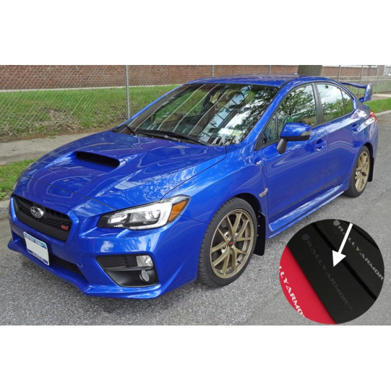 Rally Armor 15-21 Subaru WRX/STI (Sedan ONLY) Black UR Mud Flap w/ Grey Logo - T1 Motorsports
