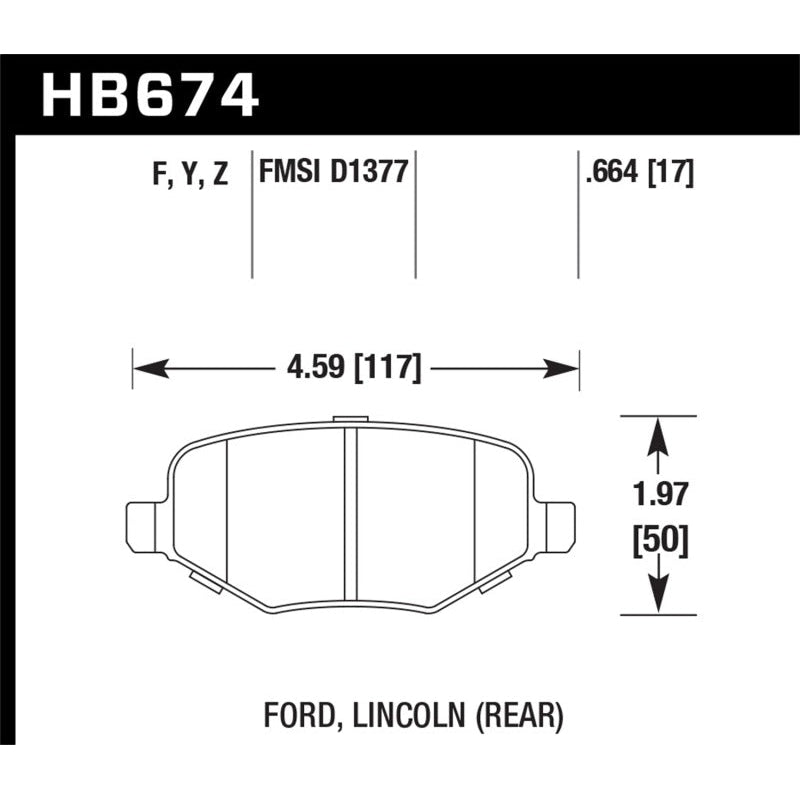 Hawk Ford Edge/Explorer/Flex/Taurus/ Lincoln MKS/MKT/MKX HPS Rear Brake Pads - T1 Motorsports
