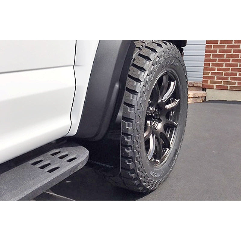 Rally Armor 17-20 Ford F-150 Raptor Black UR Mud Flap w/ White Logo - T1 Motorsports
