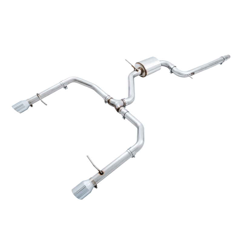 AWE Tuning 18-21 Volkswagen Jetta GLI Mk7 Track Exhaust - Chrome Silver Tips (Fits High-Flow DP)