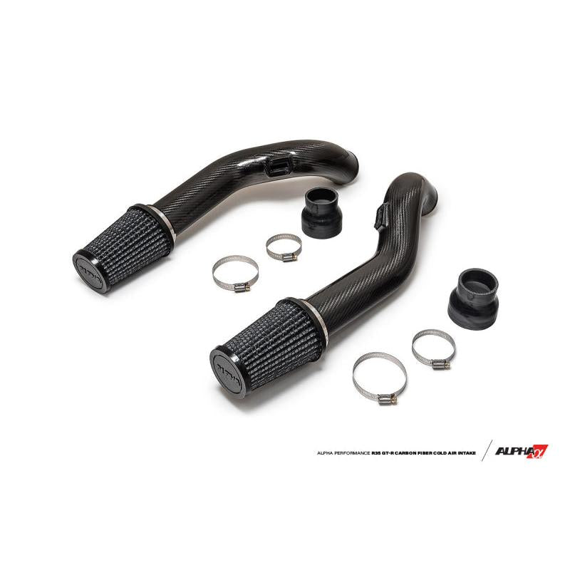 AMS Performance 2009+ Nissan GT-R R35 (CBA/DBA) Alpha Carbon Fiber Intake Pipes for Stock Turbos