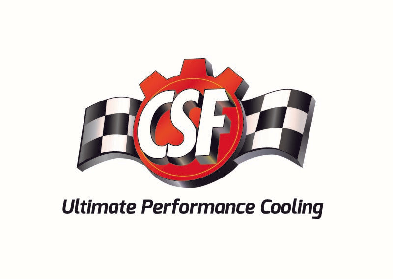 CSF Universal Half Radiator w/-16AN & Slip-On Fittings/12in SPAL Fan & Shroud - T1 Motorsports