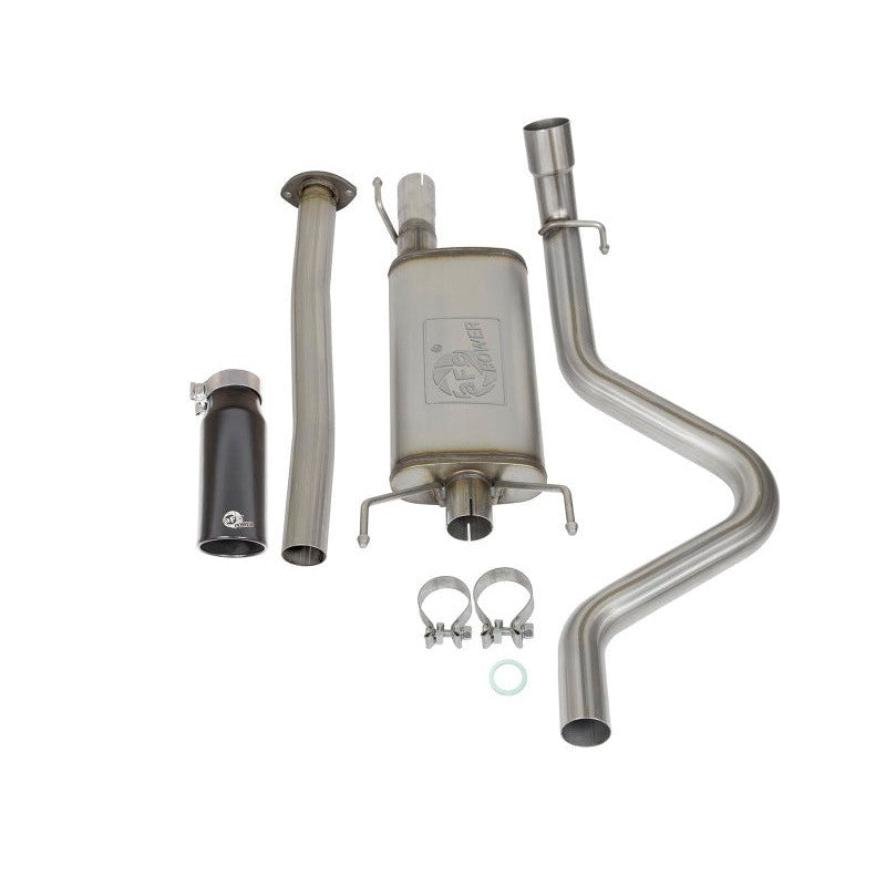 aFe MACHForce XP Cat Back SS Exhausts Black Tips 05-12 Toyota Tacoma L4-2.7L
