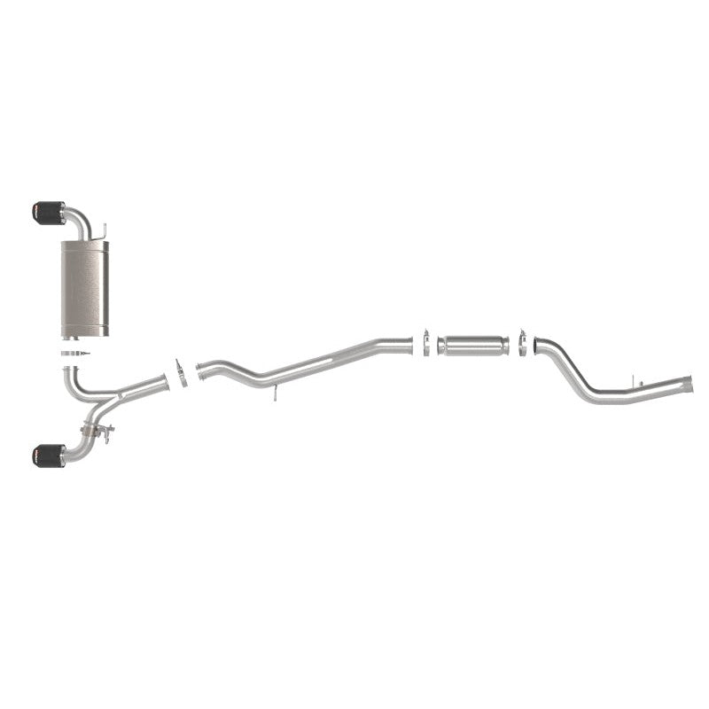 aFe POWER Takeda 2021 Toyota Supra 2.0L (t) 2.5in-3in 304 SS CB Exhaust w/ Carbon Tips