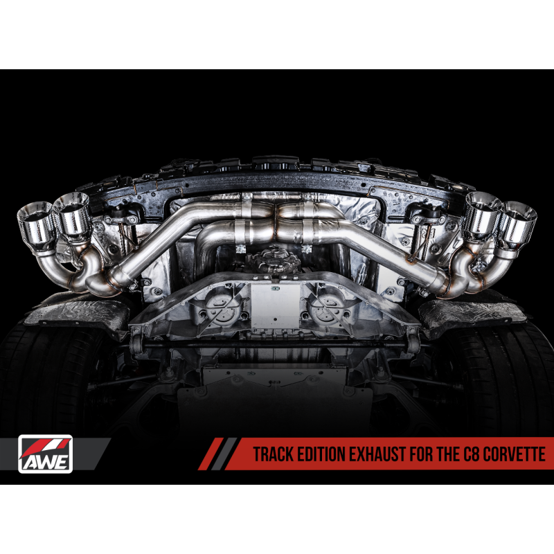 AWE Tuning 2020 Chevrolet Corvette (C8) Track Edition Exhaust - Quad Diamond Black Tips