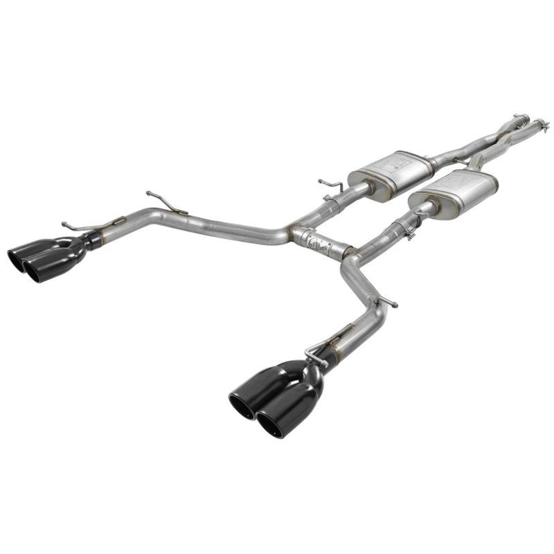 aFe MACH Force-Xp 2-1/2in 304 SS Cat-Back Exhaust 15-21 Dodge Challenger V6-3.6L - Quad Black Tip