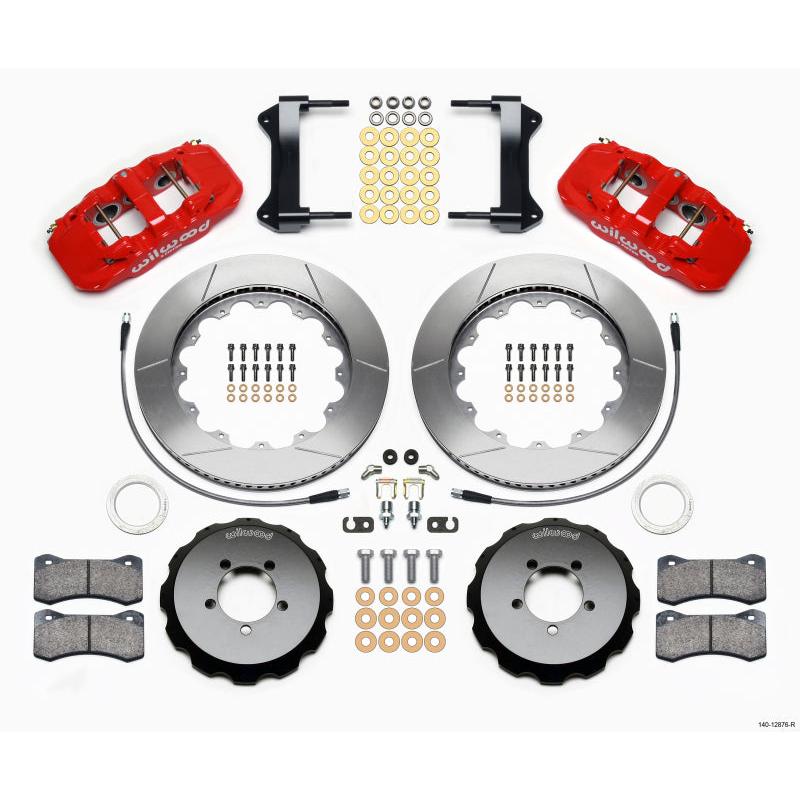 Wilwood AERO6 Front Hat Kit 14.00 Red 1999-2012 Subaru WRX w/Lines - T1 Motorsports