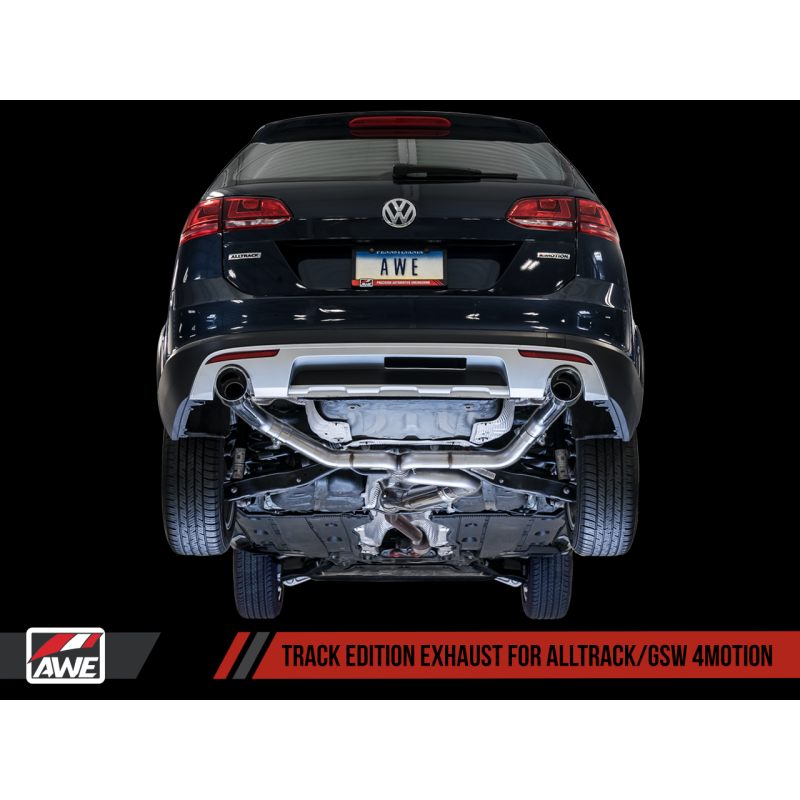 AWE Tuning VW MK7 Golf Alltrack/Sportwagen 4Motion Track Edition Exhaust - Polished Silver Tips