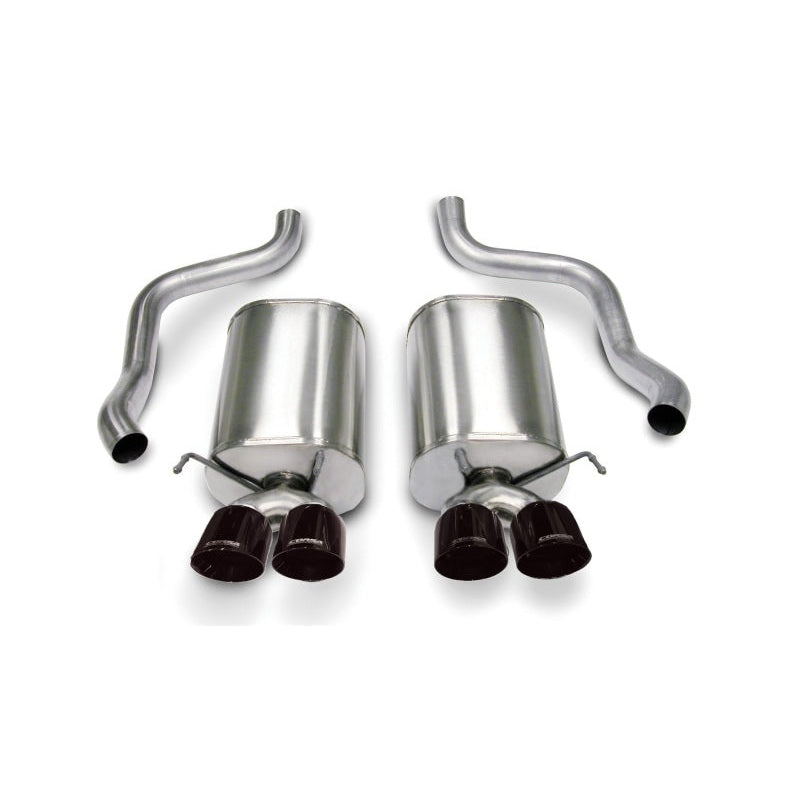 Corsa Sport Axle-Back Exhaust w/Black Tips - 2005-2008 Chevrolet Corvette C6 6.0L V8