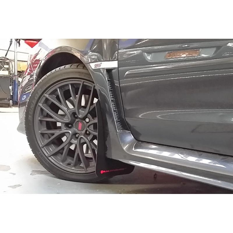 Rally Armor 15-21 Subaru WRX/STI (Sedan ONLY) White UR Mud Flap w/ Black Logo