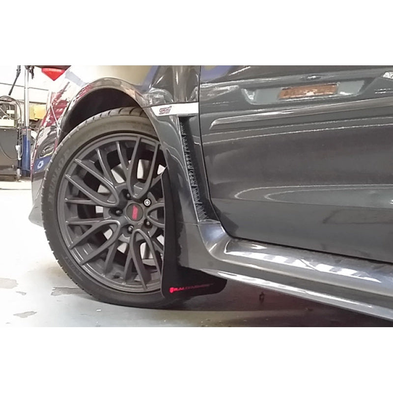 Rally Armor 15-21 Subaru WRX/STI (Sedan ONLY) Black UR Mud Flap w/ Light Blue Logo - T1 Motorsports