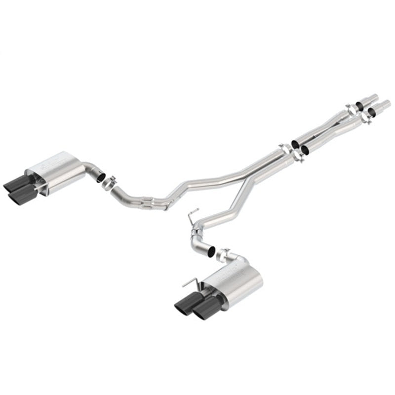 Borla 2018 Ford Mustang GT (A/T / M/T) 3in ATAK Catback Exhaust w/o Valves w/ Black Chrome Tips - T1 Motorsports