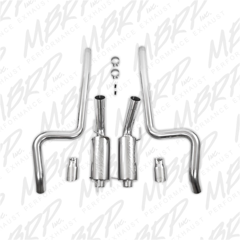 MBRP 05-09 Ford Shelby GT500 / GT Dual Split Rear Street Version 4in Tips T409 Exhaust System - T1 Motorsports