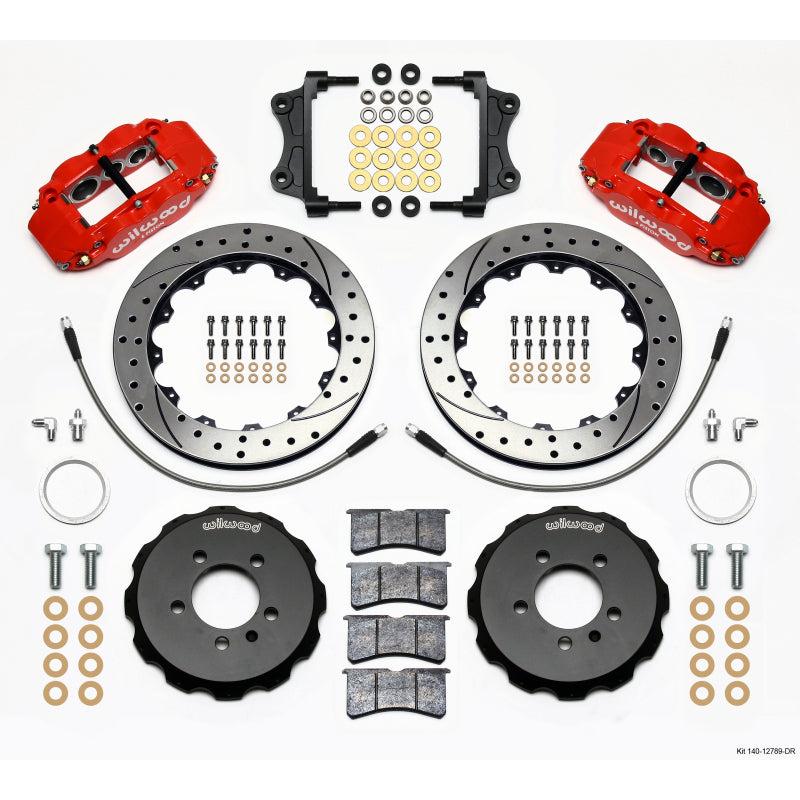 Wilwood Narrow Superlite 6R Front Hat Kit 12.88in Drill Red 06-12 Volkswagen GTI w/ Lines - T1 Motorsports