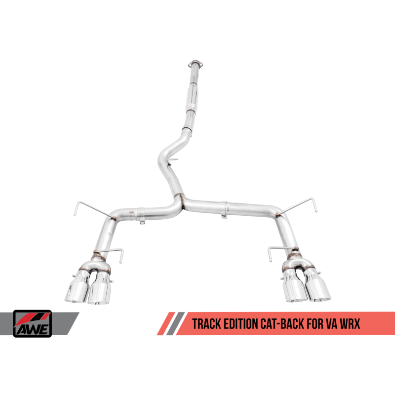 AWE Tuning Subaru WRX/STI VA/GV Sedan Track Edition Exhaust - Chrome Silver Tips (102mm)