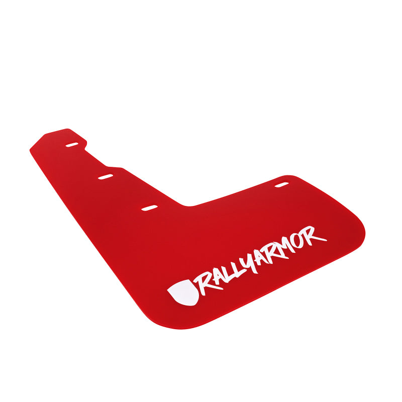 Rally Armor 15-21 Subaru WRX & STI Red Mud Flap White Altered Font Logo - T1 Motorsports