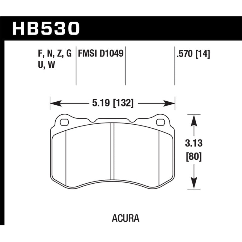 Hawk 07-08 Acura TL Type S Performance Ceramic Street Front Brake Pads - T1 Motorsports