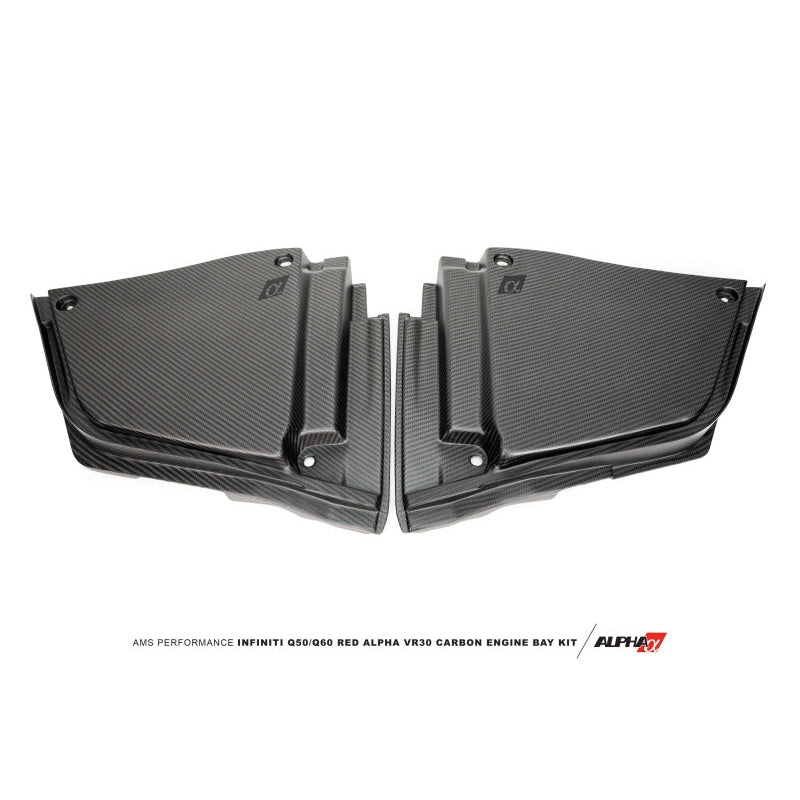 AMS Performance Infiniti 17+ Q60 / 16+ Q50 3.0TT Alpha Matte Carbon Rear Engine Bay Cover Set - T1 Motorsports