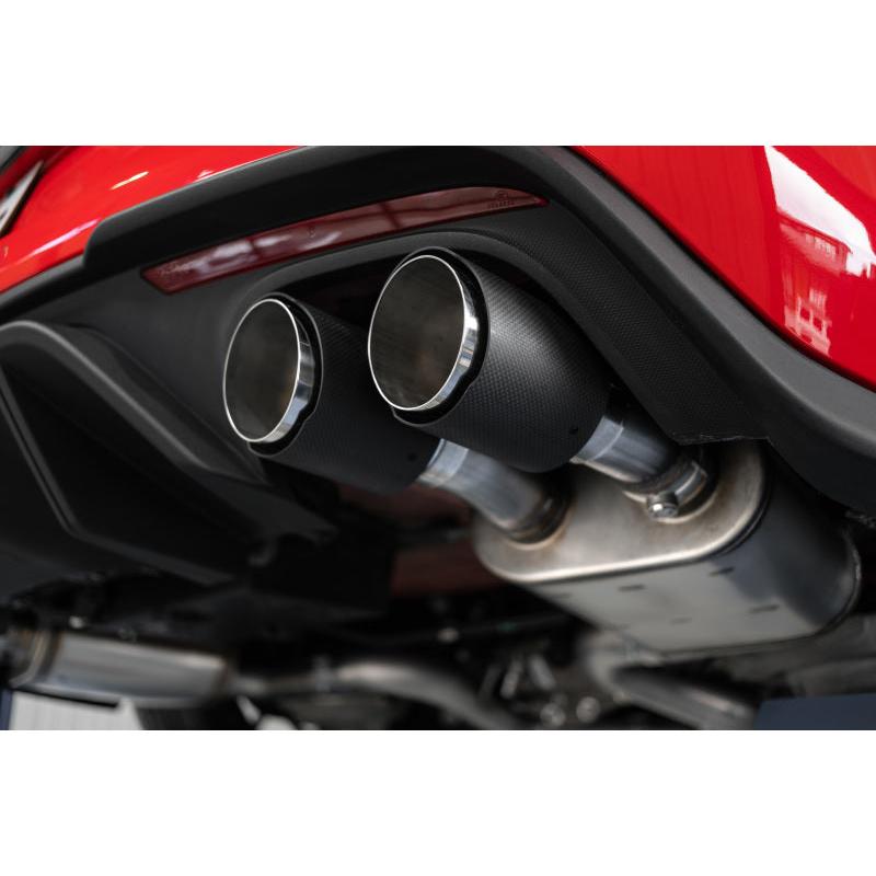 MBRP 18-20 Ford Mustang GT 5.0 w/ Quad Tip Active Exhaust Cat Back Split Rear T304 w/ Carb Fib Tips - T1 Motorsports