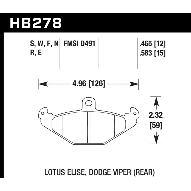 Hawk Lotus Elise 12mm Ht-10 Rear Race Brake Pads - T1 Motorsports