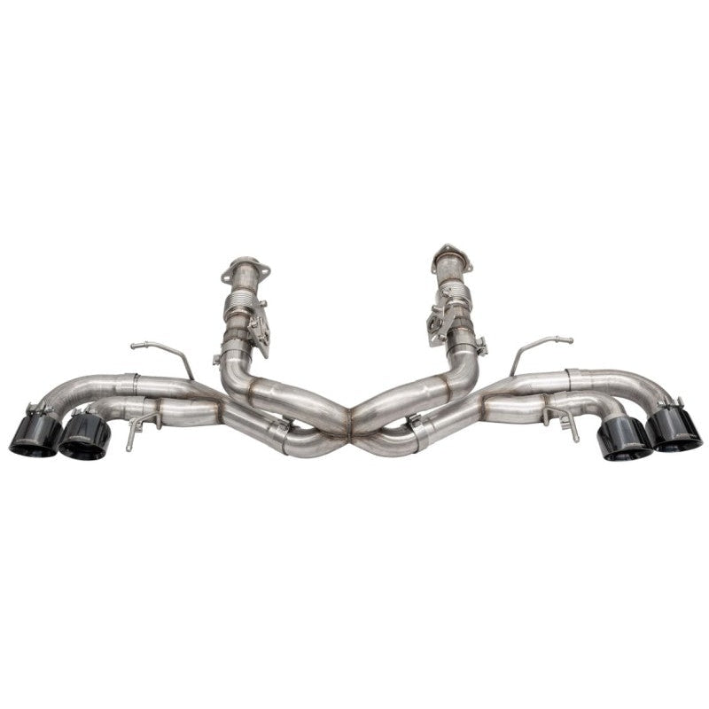 Corsa 2020 Corvette C8 3in Xtreme Cat-Back Exhaust 4.5in Blk Quad Tips - Integrates stock AFM Valve - T1 Motorsports