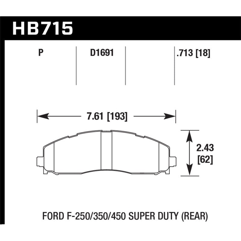 Hawk 15-17 Ford F-250/350 LTS Street Rear Brake Pads - T1 Motorsports