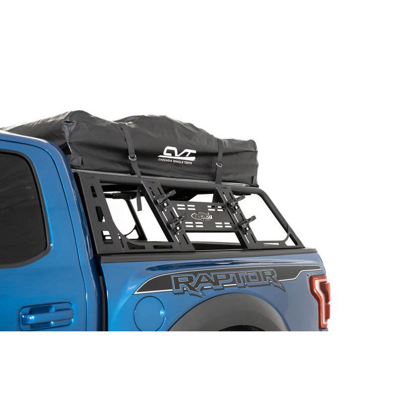 Addictive Desert Designs 2015+ Ford F-150 Overlander Chase Rack w/ 3rd Brake Light - Hammer Black