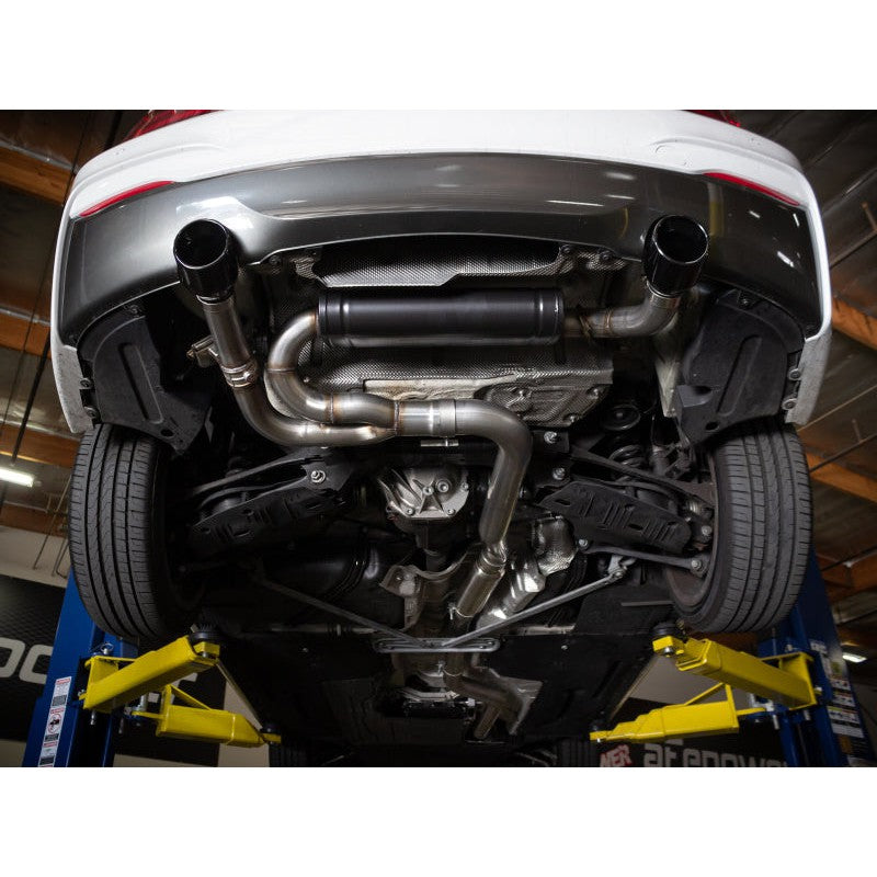 aFe MACH ForceXP 3IN to 2.5IN 304SS Cat-Back Exhaust System w/ Black Tips 14-16 BMW M235i (F22/23)