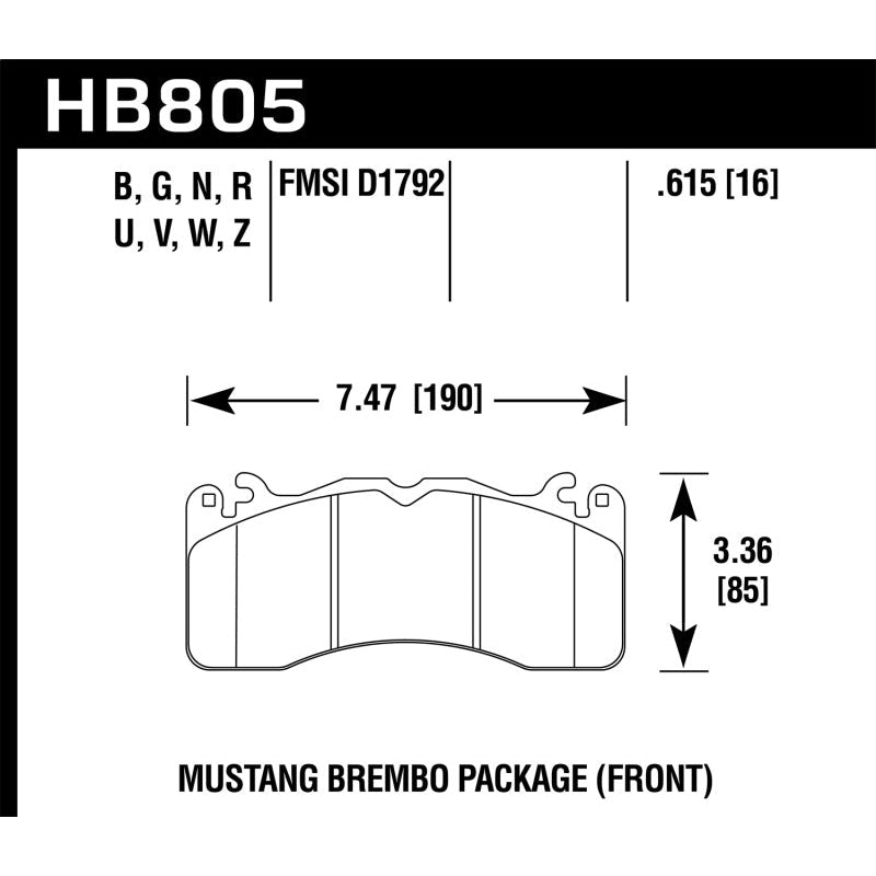 Hawk 15-17 Ford Mustang Brembo Package DTC-60 Front Brake Pads - T1 Motorsports