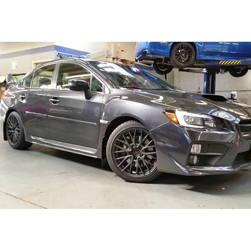 Rally Armor 15-21 Subaru WRX/STI (Sedan ONLY) Black UR Mud Flap w/ Light Blue Logo - T1 Motorsports