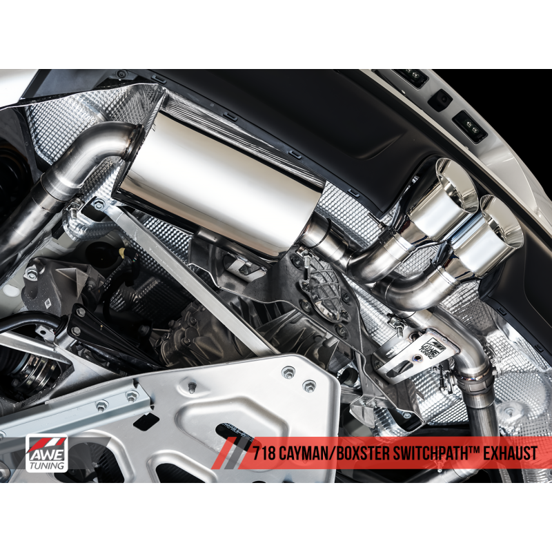AWE Tuning Porsche 718 Boxster / Cayman SwitchPath Exhaust (PSE Only) - Diamond Black Tips - T1 Motorsports