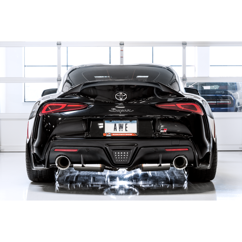 AWE 2020+ Toyota Supra A90 Non-Resonated Touring Edition Exhaust - 5in Diamond Black Tips