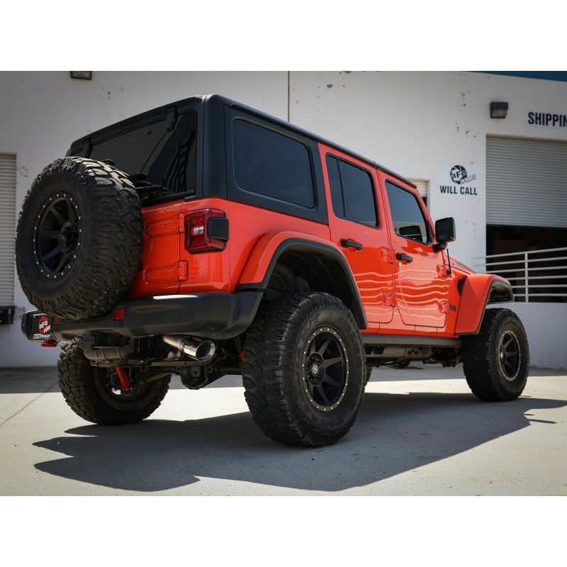 aFe 20-21 Jeep Wrangler Large Bore-HD 3in 304 Stainless Steel DPF-Back Exhaust System - Polished Tip