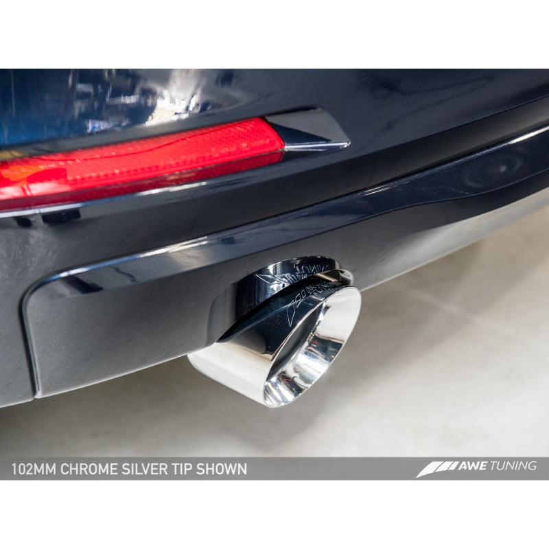 AWE Tuning BMW F30 320i Touring Exhaust & Performance Mid Pipe - Chrome Silver Tip (102mm)