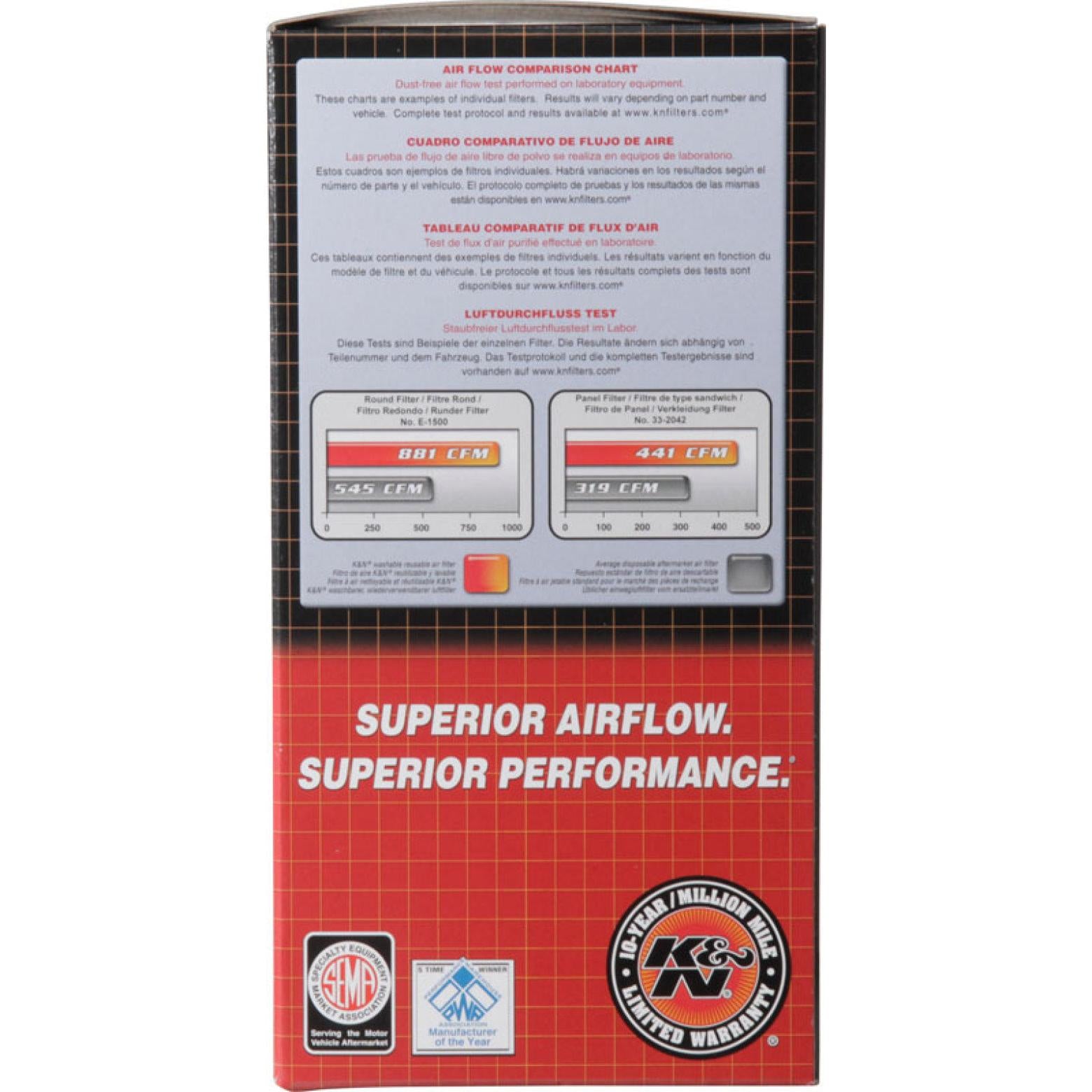 K&N 09+ Nissan GTR Drop In Air Filter