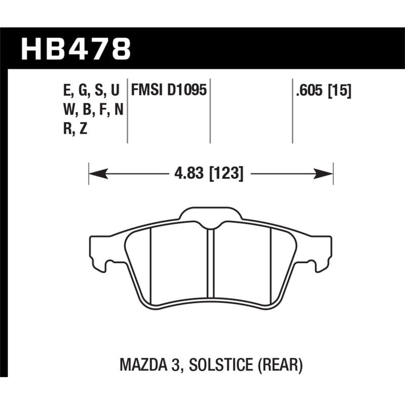 Hawk 2007-2010 Chevrolet Cobalt SS (With Brembo Brakes) HPS 5.0 Rear Brake Pads - T1 Motorsports