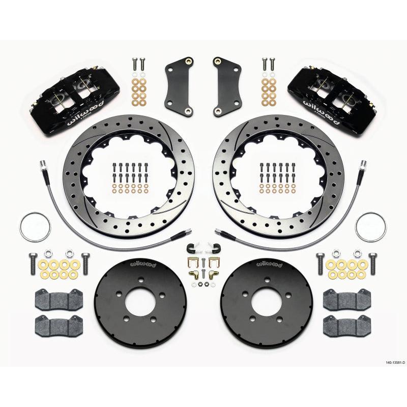 Wilwood Dynapro 6 Front Hat Kit 12.88in Drilled 2005-Up Mazda 3 w/ Lines - T1 Motorsports