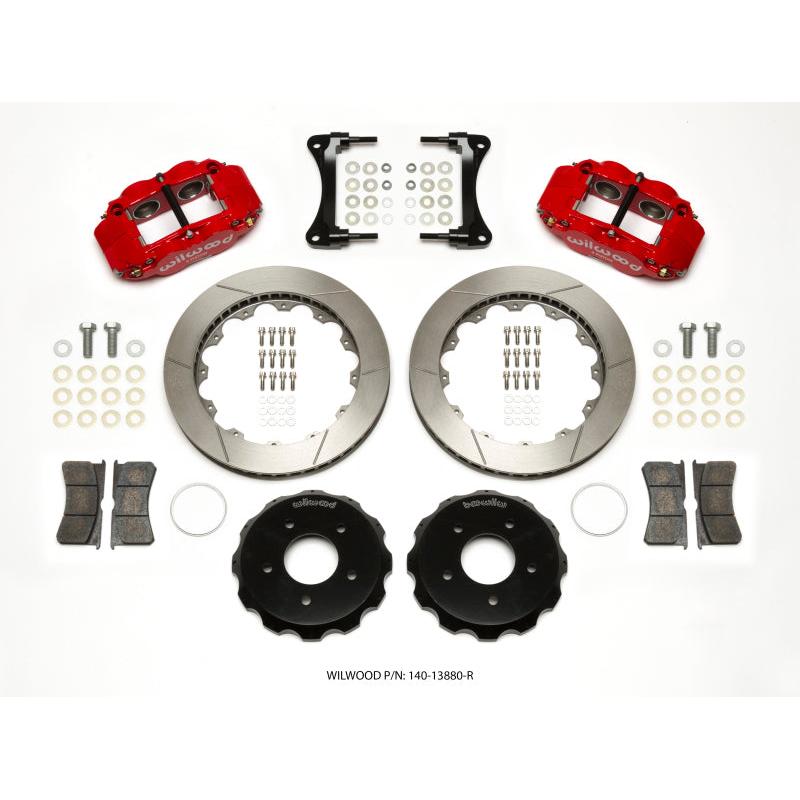 Wilwood Narrow Superlite 4R Front Hat Kit 12.88in Red 2007-Up Jeep Wrangler - T1 Motorsports