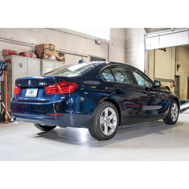 AWE Tuning BMW F30 320i Touring Exhaust & Performance Mid Pipe - Chrome Silver Tip (102mm)