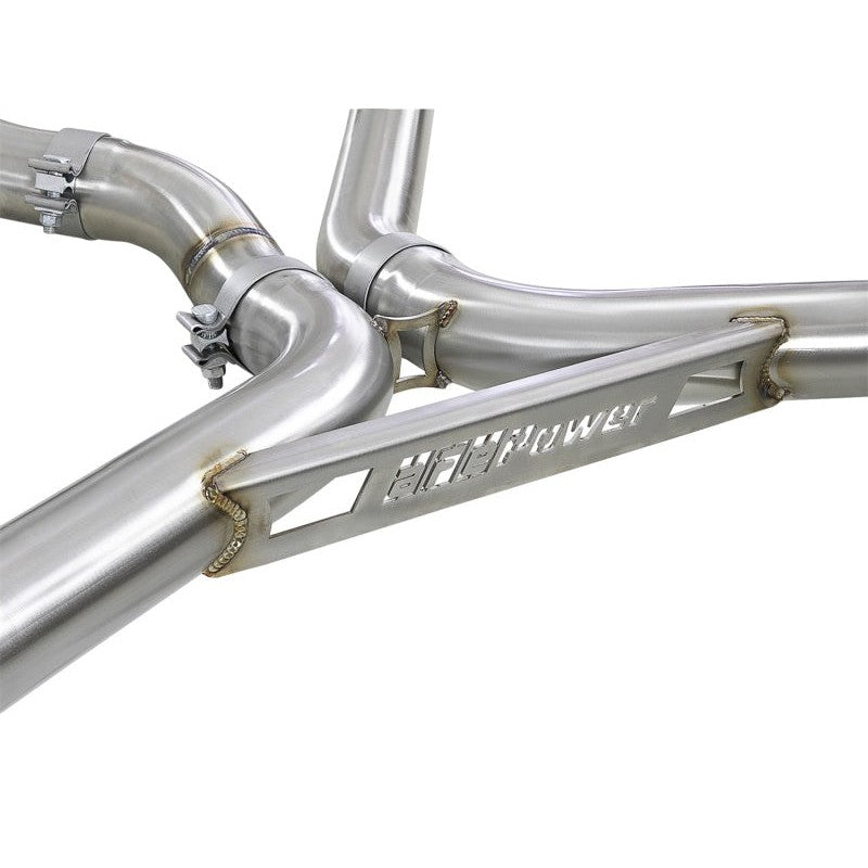 aFe MACH Force-Xp 3.5in. 304 SS C/B Exhaust w/o Muffler 15-18 BMW X5 M V8-4.4L (tt) - Black Tip
