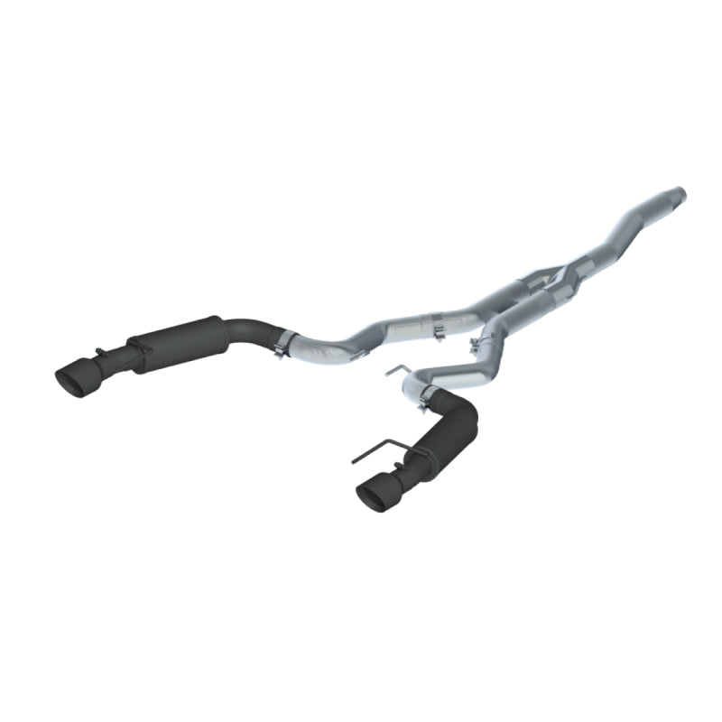 MBRP 15-19 Ford Mustang EcoBoost 2.3L Black 3in Cat Back Dual Split Rear Exit (Race Version) - T1 Motorsports